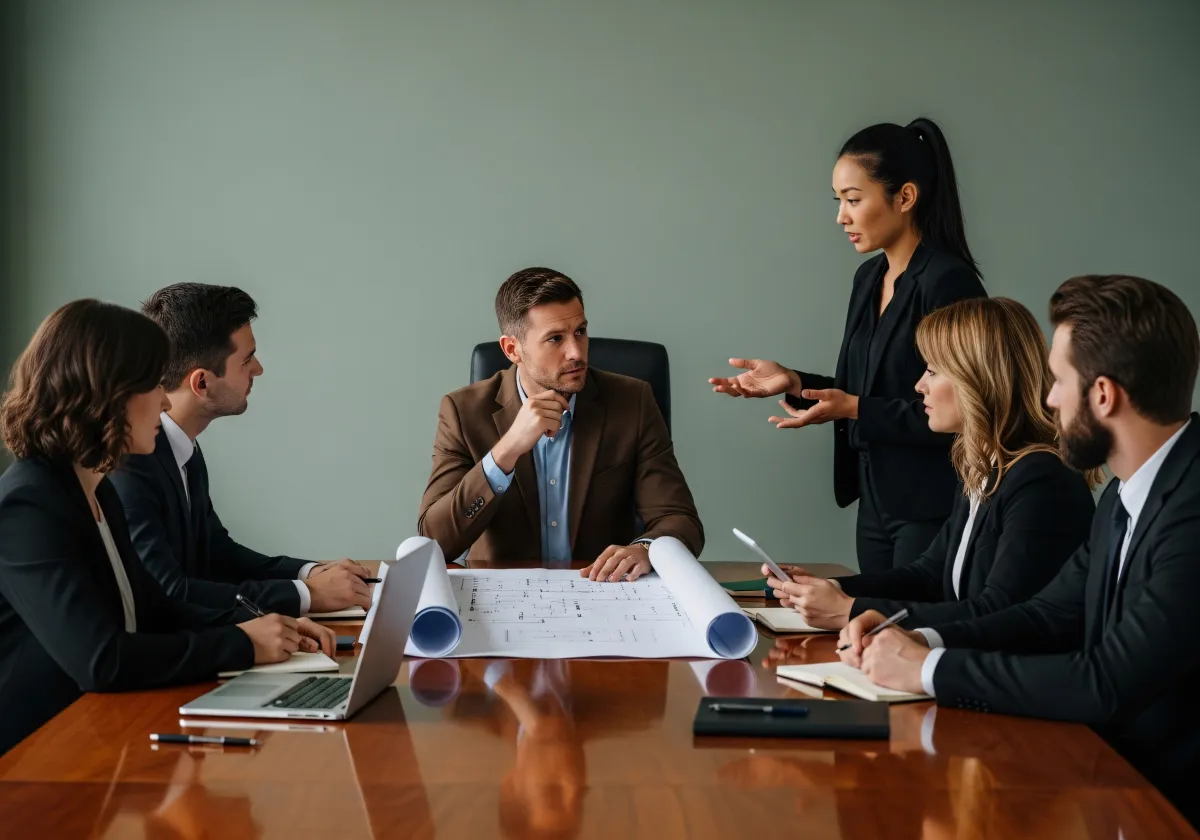 비즈니스 미팅 중 스타트업팀