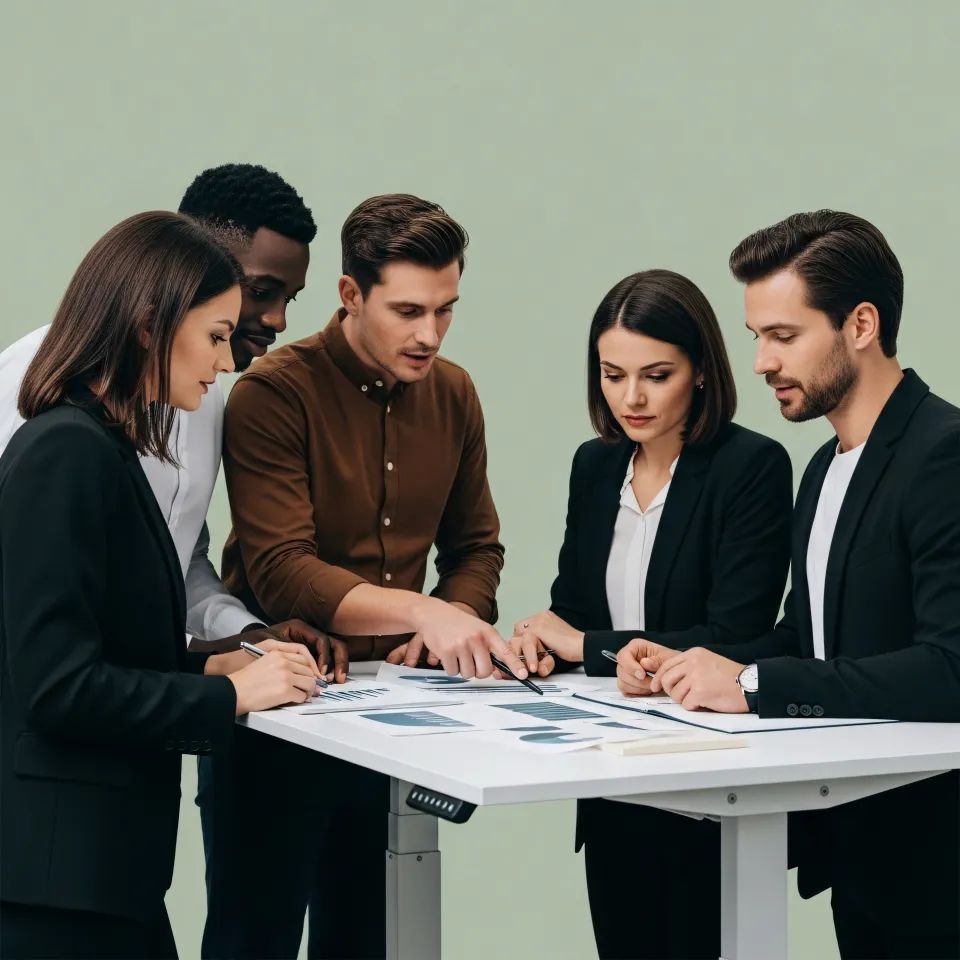 비즈니스 미팅에서 크라우드펀딩 논의 중